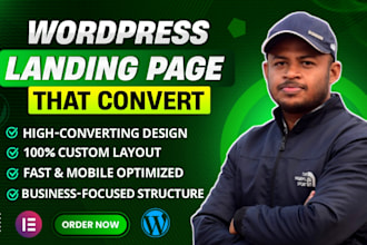 create responsive wordpress landing page design, elementor landing page