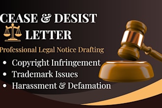 draft a professional cease and desist letter or legal notice