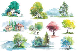 design watercolor conceptual fantasy landscape
