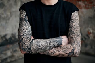 create a tattoo design of tattoo sleeve