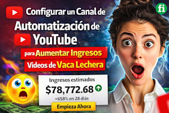 configurar canal de automatización de yt para aumentar ingresos, videos cash cow