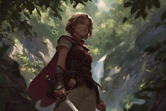draw a fantasy character for dnd, pathfinder, etc