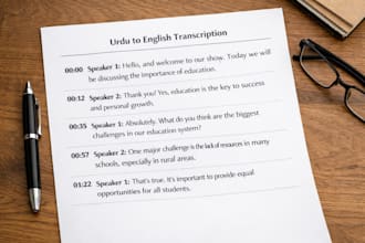 do urdu and english transcription