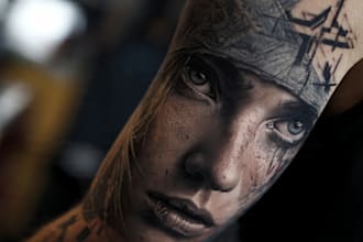 create unique customized realism tattoo design