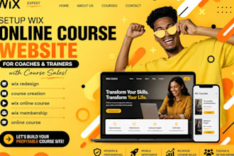 setup wix online course website for coaches and trainers with course sales