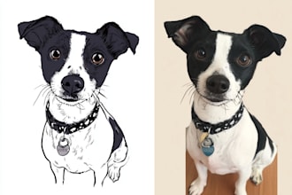 draw your pet in disney movie style illustration