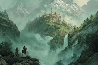 create a unique fantasy book cover illustration
