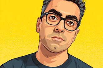 cartoon vector portrait illustration
