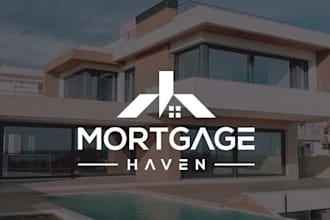 create a modern real estate, mortgage and construction logo