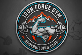 design high quality physical fitness gym club bodybuilding logo design