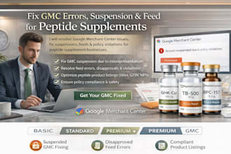 list peptide supplements and fix gmc errors, suspension and feed