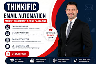setup thinkific email automation student engagement course email campaigns