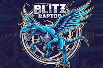 create super blitz raptor mascot logo for you with my on creativity