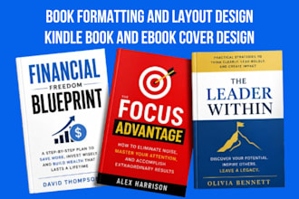 do book formatting and layout design for print and kindle, ebook cover design