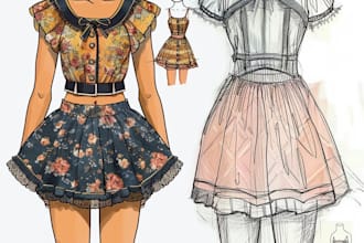 create fashion technical sketches for concept and production