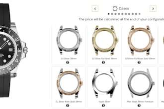 design any 2d 3d watch configuration on shopify kickflip, and zakeke