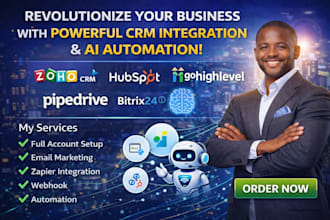 setup zoho crm hubspot gohighlevel pipedrive integration bitrix24 ai automation