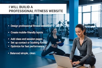 build a gym, fitness center, personal trainer, yoga or martial website