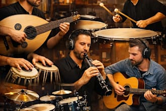 record professional oud, timpani, tabla, oboe, guitar and drums for your track