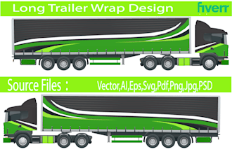 design branding long trailer, semi truck, box trailer wrap, vehicle wrap design