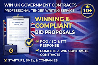 prepare and write a compliant UK tender bid proposal to win contracts