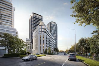construct 3d business complex,liberty towers,urban tropical,masterplan rendering