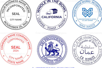 do custom business seal or stamp designs for certification and branding