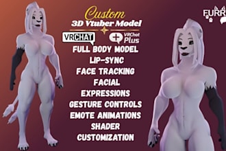 custom furry vrchat avatar, 3d furry vtuber model, nsfw ,unity vrc character