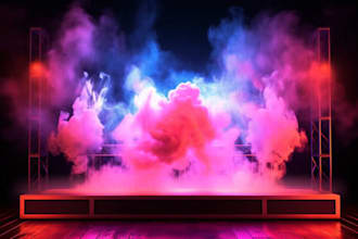 design 3d event stage, floor plan and lighting visualization