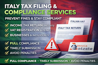 prepare and file your italy tax return vat and income tax compliance