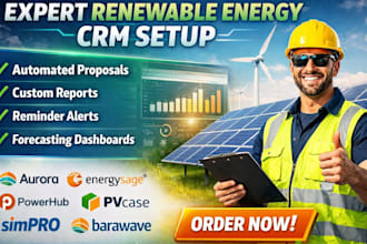 setup renewable energy CRM aurora energysage powerhub pvcase simpro barawave