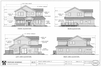 draw stamped exterior elevations meeting austin permit code