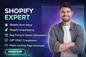 fix shopify app speed setup a2p 1odlc compliance or replo developer landing page