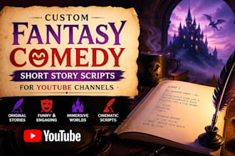ghostwrite a custom fantasy, short story, comedy script for your youtube channel