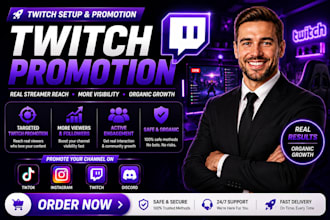 promote your twitch, kick channel for real viewers and reach affiliate status