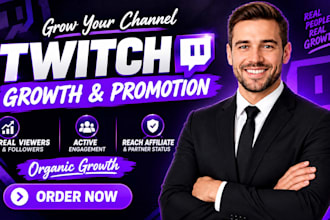 promote your twitch, kick channel for real viewers and reach affiliate status