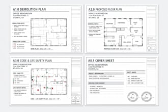 deliver permit ready stamped office remodel drawings in atlanta