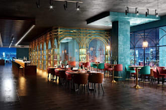 transform 3d luxury lobby bar, profitable commercial space, bistro lounge render