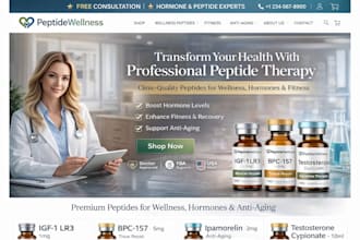 design peptide woocommerce store, nootropic shop, supplement website