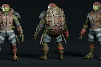 sculpt3d creature character,humanoid game model,ue5 modular clothing for animate