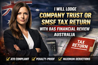 do lodge company trust or smsf tax return with bas financial review australia
