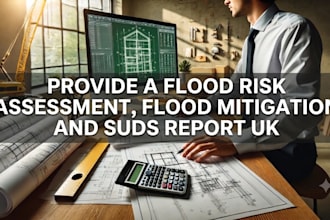provide a flood risk assessment, flood mitigation and suds report UK