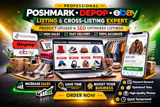 do pohmark listing depop listing ebay listing cross listing product upload seo