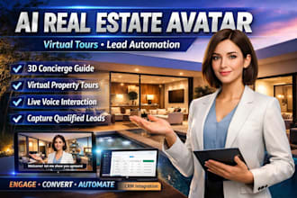 3d virtual ai concierge avatar, virtual property tour guide lead gen automation