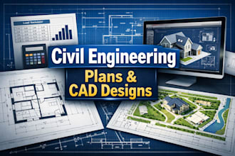 do civil engineering site plan, load calculation, floor plan, cad design