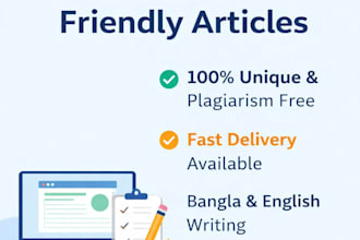 write high quality bengali articles, blogs and content