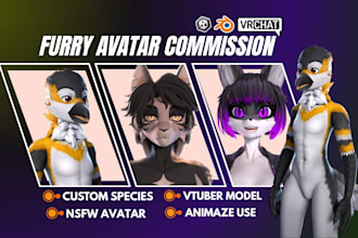 do vrchat avatar commission, anime or furry nsfw avatar, vrc avatar vr character