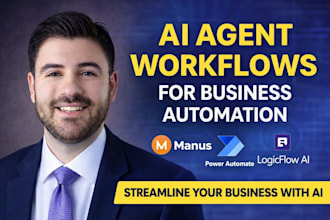 set up ai agent workflows with manus, power automate logicflow ai business leads