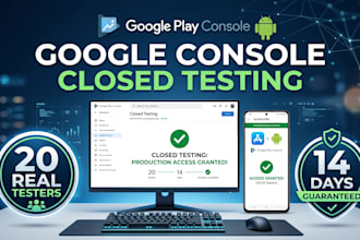 provide 12 or 20 real android testers for google play closed testing for 14 days