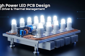 build high power led pcb for lighting systems with driver and thermal management